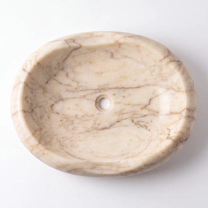 RMD-104 Round Calacatta Gold Vessel Sink Basin