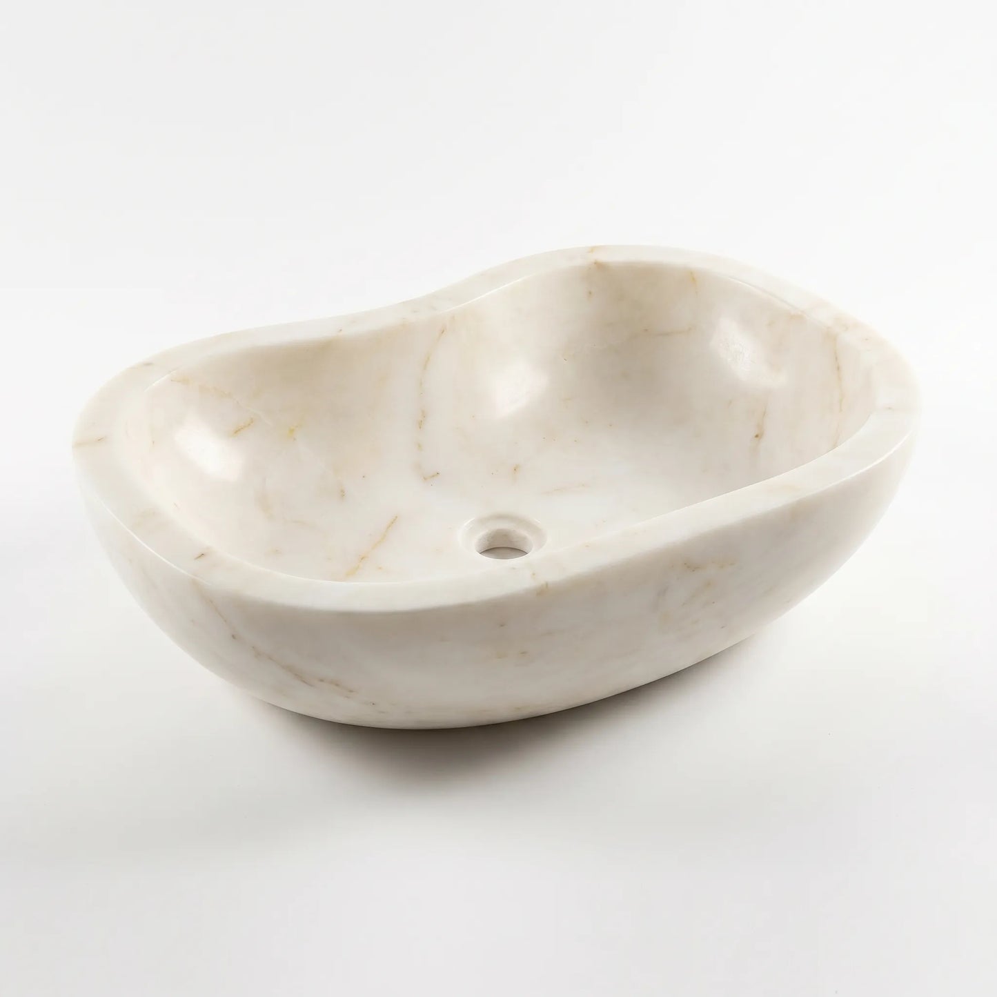 RMD-105 Round Cream and Bej Marble Vessel Sink Basin
