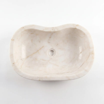 RMD-105 Round Cream and Bej Marble Vessel Sink Basin