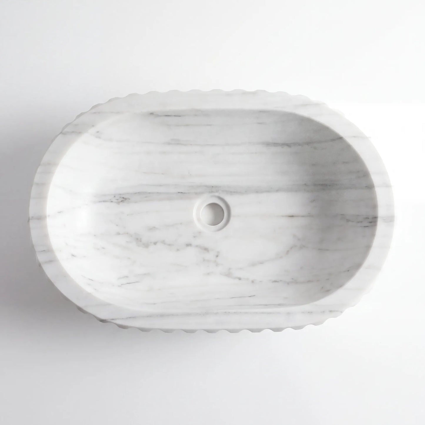 RMD-106 Round Carrara White Vessel Sink Basin