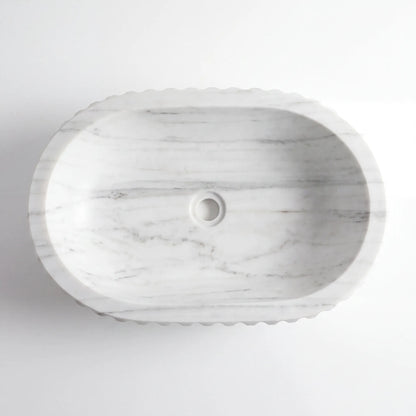 RMD-106 Round Carrara White Vessel Sink Basin