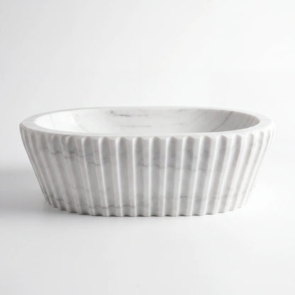 RMD-106 Round Carrara White Vessel Sink Basin