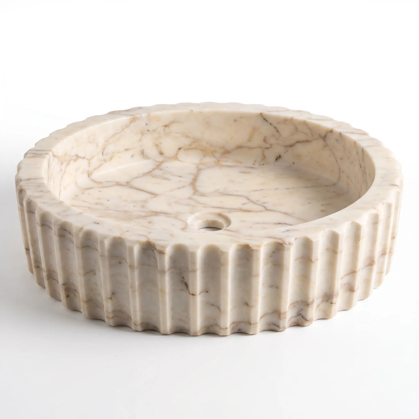 RMD-107 Round Calacatta Gold Vessel Sink Basin