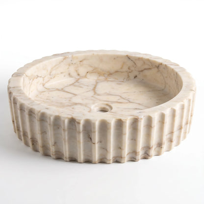 RMD-107 Round Calacatta Gold Vessel Sink Basin