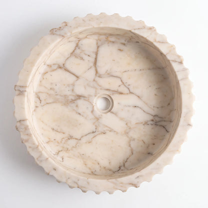 RMD-107 Round Calacatta Gold Vessel Sink Basin