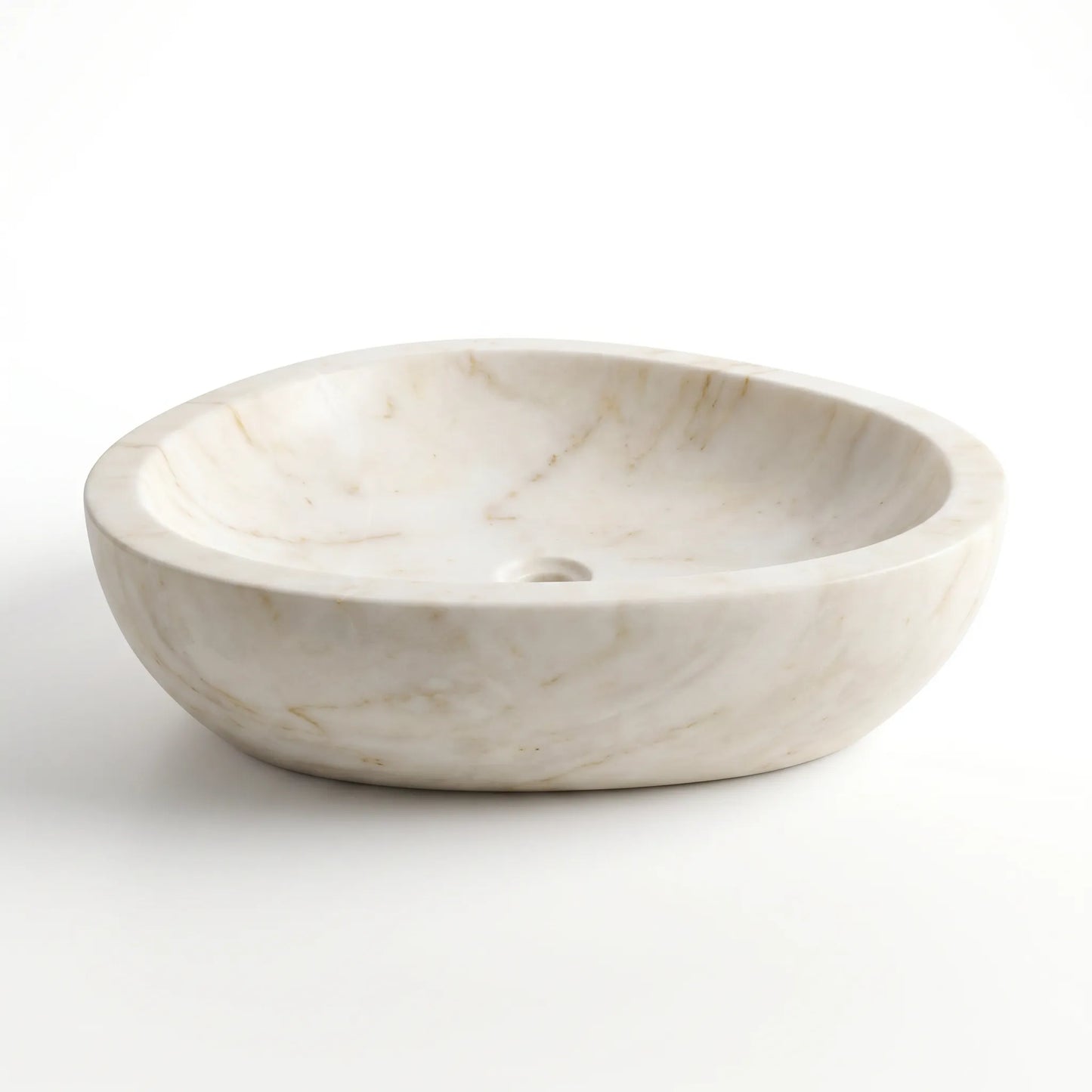 RMD-108 Round Cream and Bej Marble Vessel Sink Basin