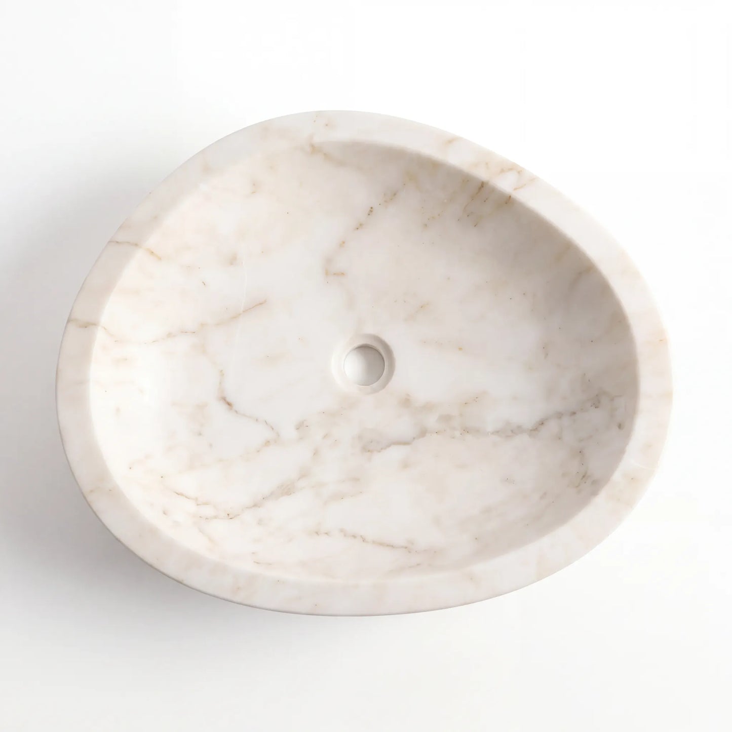 RMD-108 Round Cream and Bej Marble Vessel Sink Basin