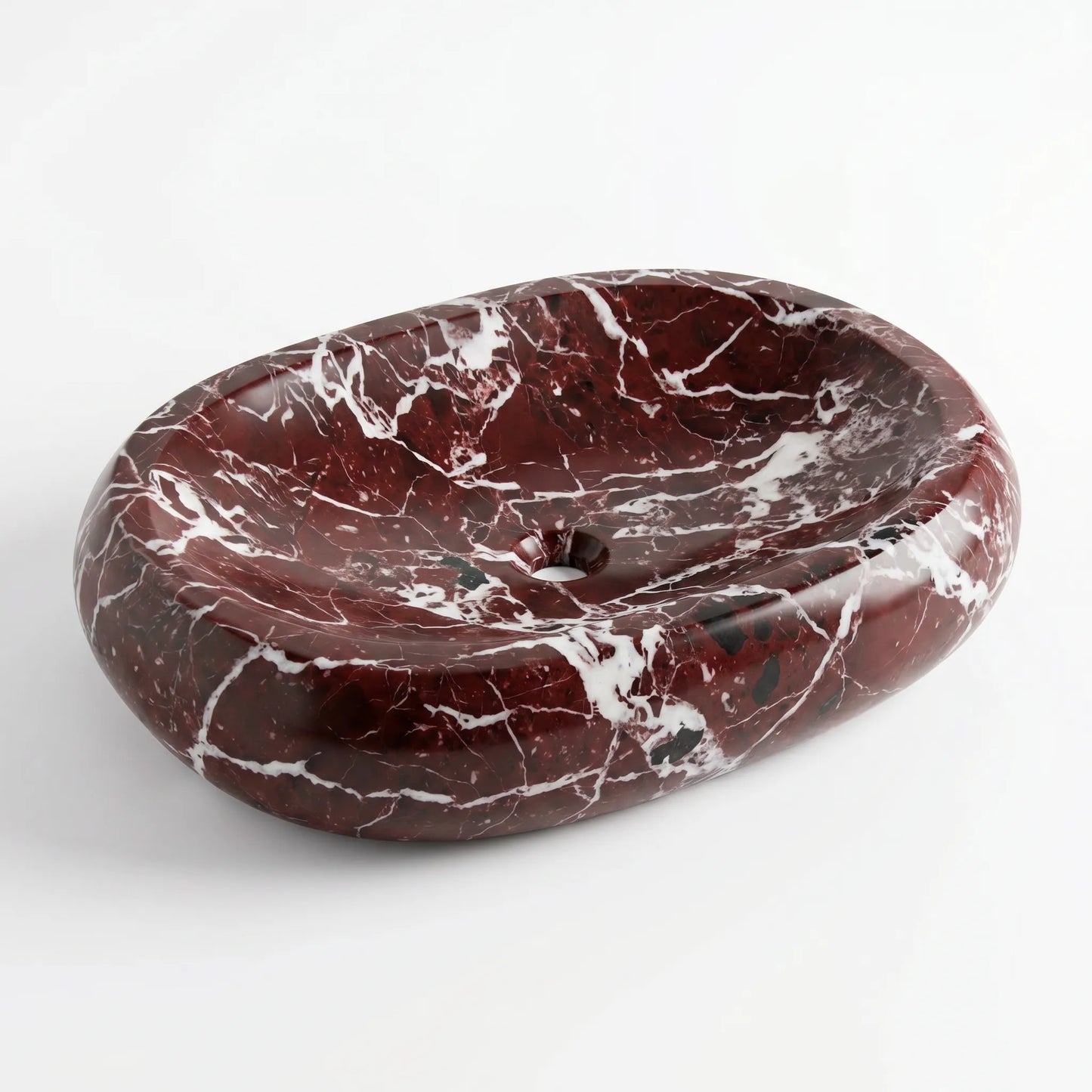 RMD-109 Oval Rosso Levanto Vessel Sink Basin