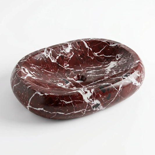 RMD-109 Oval Rosso Levanto Vessel Sink Basin