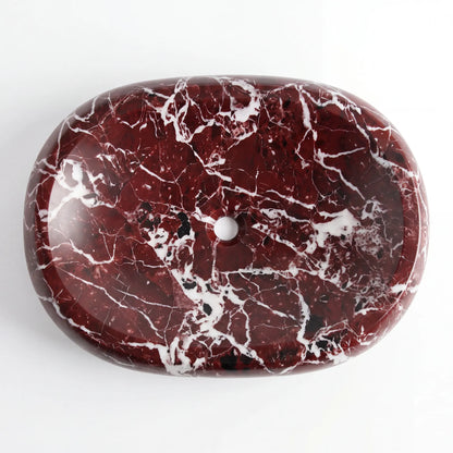 RMD-109 Oval Rosso Levanto Vessel Sink Basin