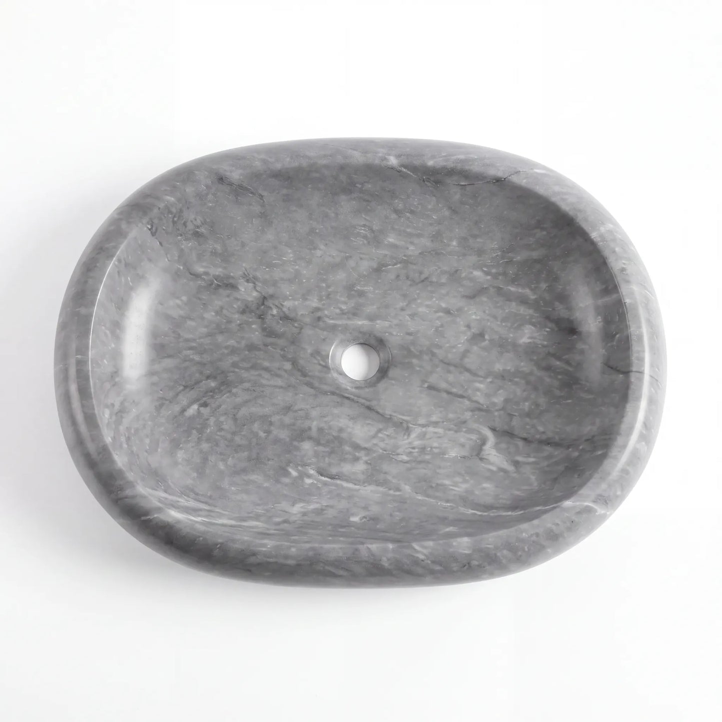 RMD-111 Oval Grey Marble Vessel Sink Basin