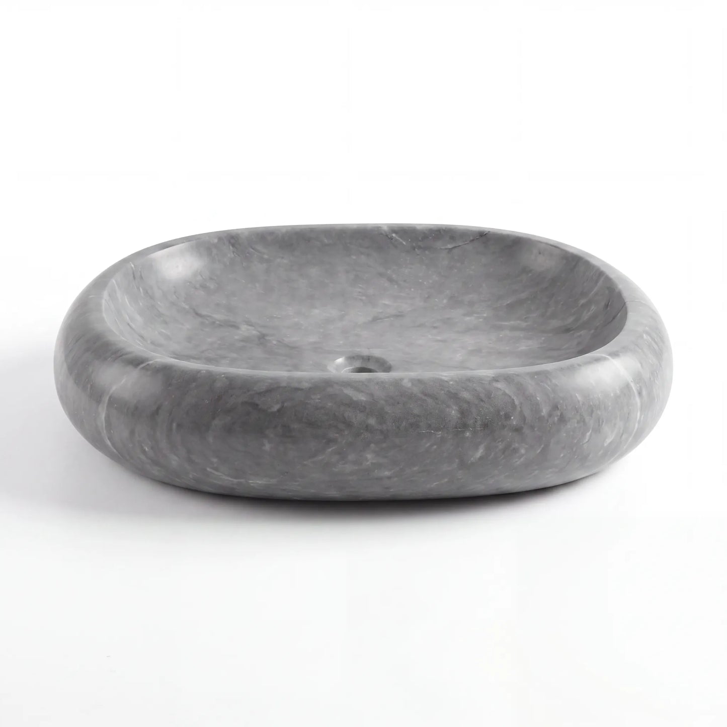 RMD-111 Oval Grey Marble Vessel Sink Basin