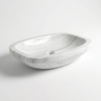 RMD-112 Round Carrara White Vessel Sink Basin