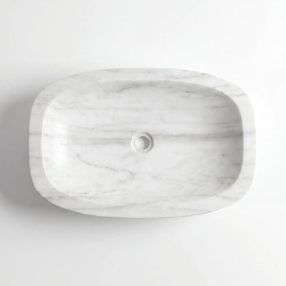 RMD-112 Round Carrara White Vessel Sink Basin