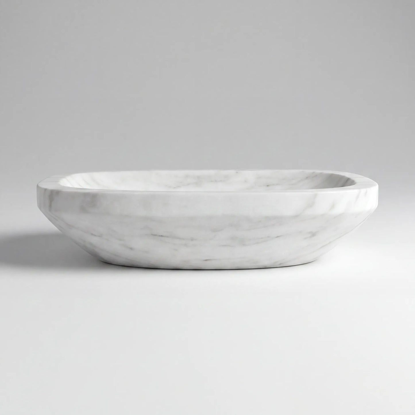 RMD-112 Round Carrara White Vessel Sink Basin