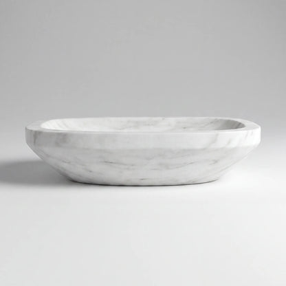 RMD-112 Round Carrara White Vessel Sink Basin