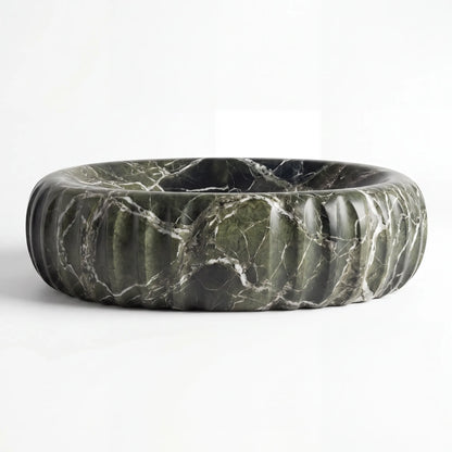 RMD-113 Round Green Marble Vessel Sink Basin