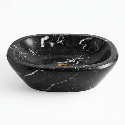 RMD-114 Oval Nero Marquina Vessel Sink Basin