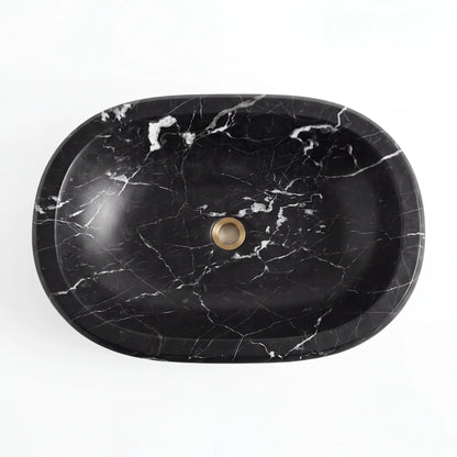 RMD-114 Oval Nero Marquina Vessel Sink Basin