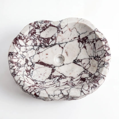 RMD-115  Round Calacatta Viola Vessel Sink Basin