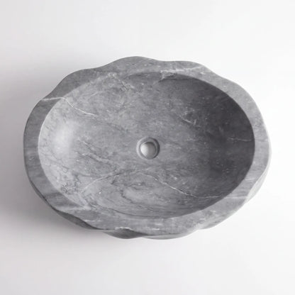 RMD-116 Round Grey Marble Vessel Sink Basin