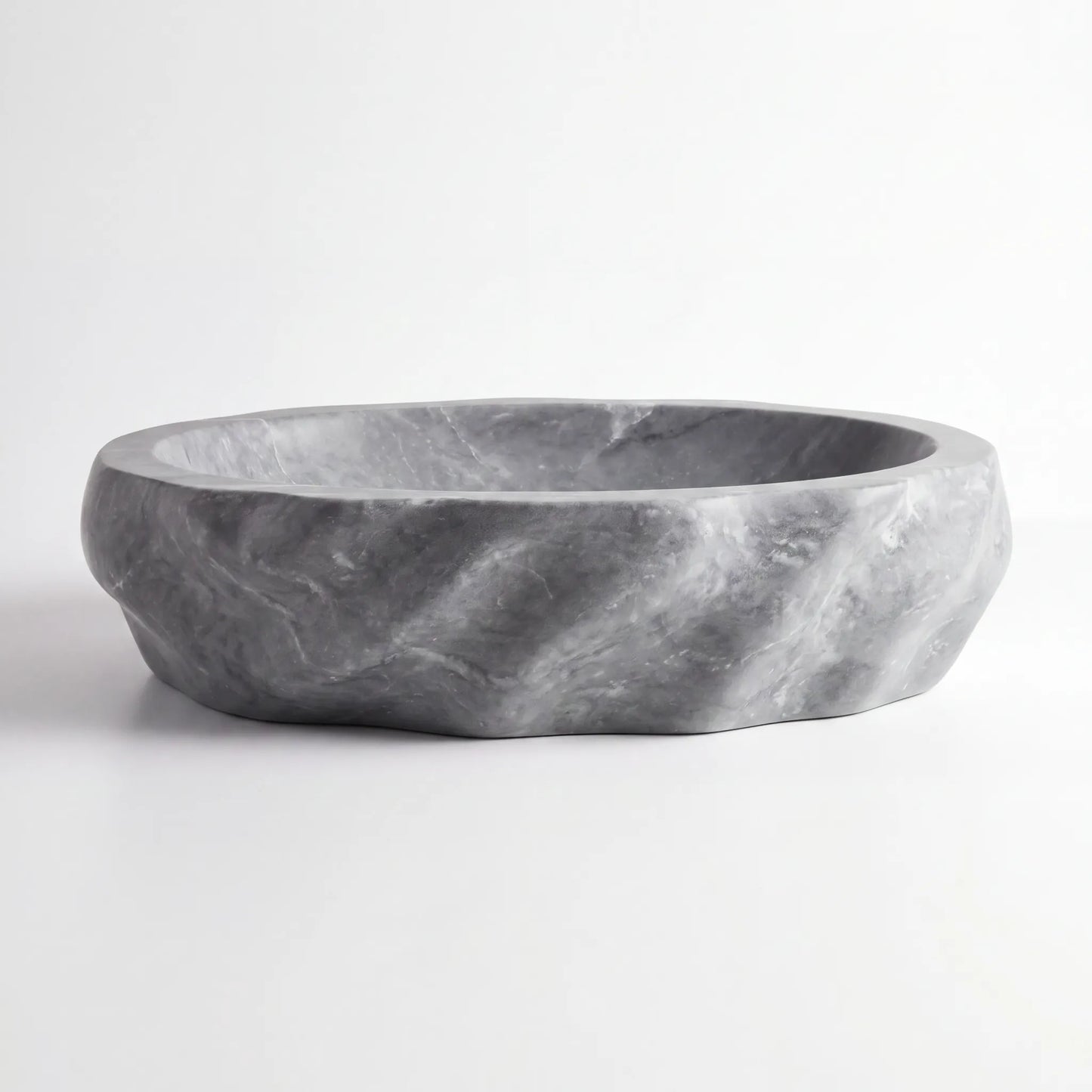 RMD-116 Round Grey Marble Vessel Sink Basin