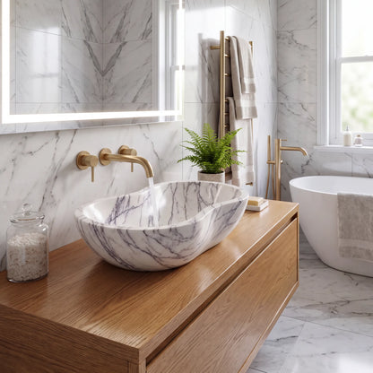 RMD-117  Oval Lilac Vessel Sink Basin