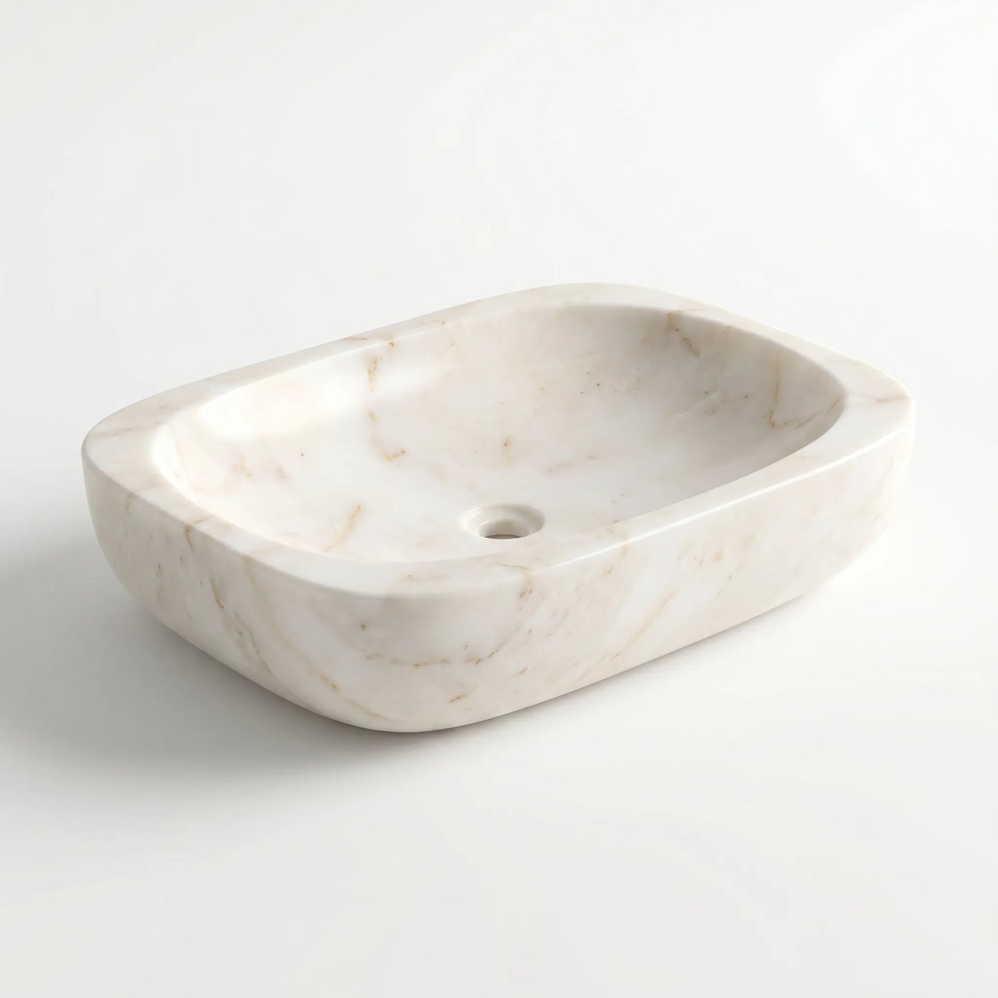 RMD-118 Round Cream and Bej Marble Vessel Sink Basin