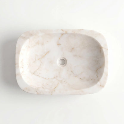RMD-118 Round Cream and Bej Marble Vessel Sink Basin