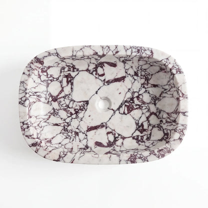 RMD-120  Rectangle Calacatta viola Vessel Sink Basin