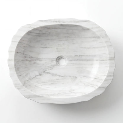 RMD-121 Round Carrara White Vessel Sink Basin