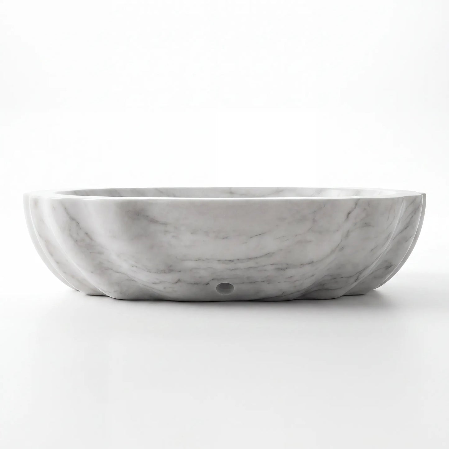 RMD-121 Round Carrara White Vessel Sink Basin