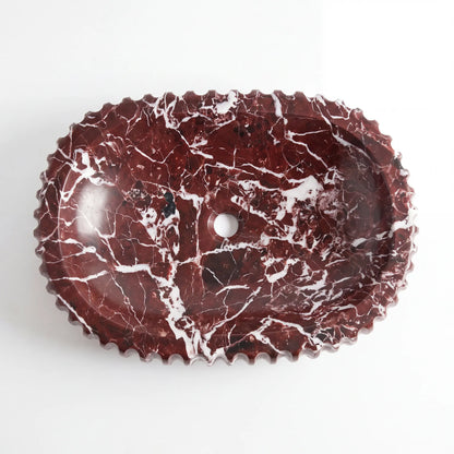 RMD-122 Round Rosso Levanto Vessel Sink Basin