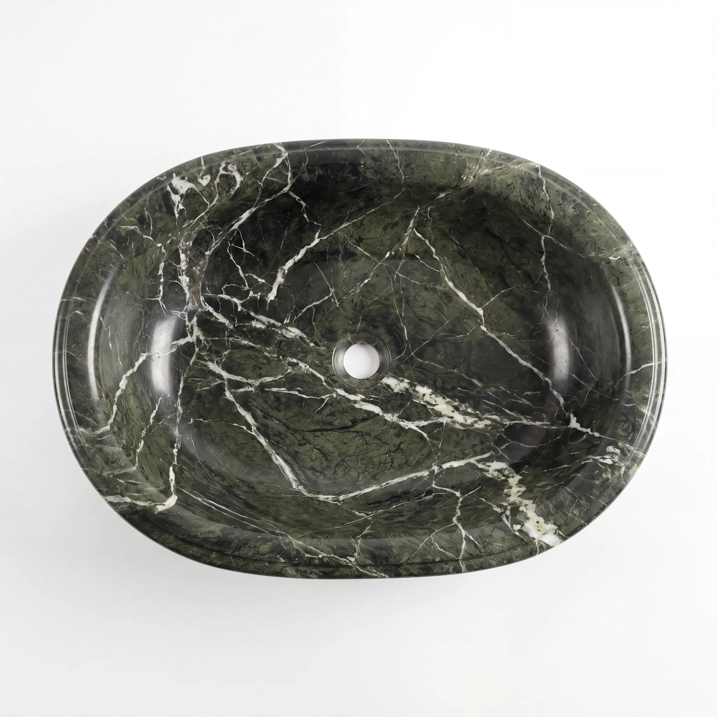 RMD-124 Round Green Marble Vessel Sink Basin