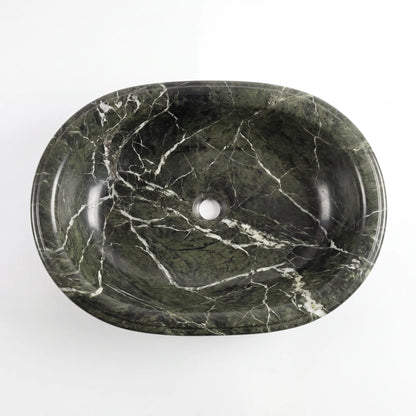 RMD-124 Round Green Marble Vessel Sink Basin