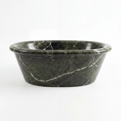 RMD-124 Round Green Marble Vessel Sink Basin