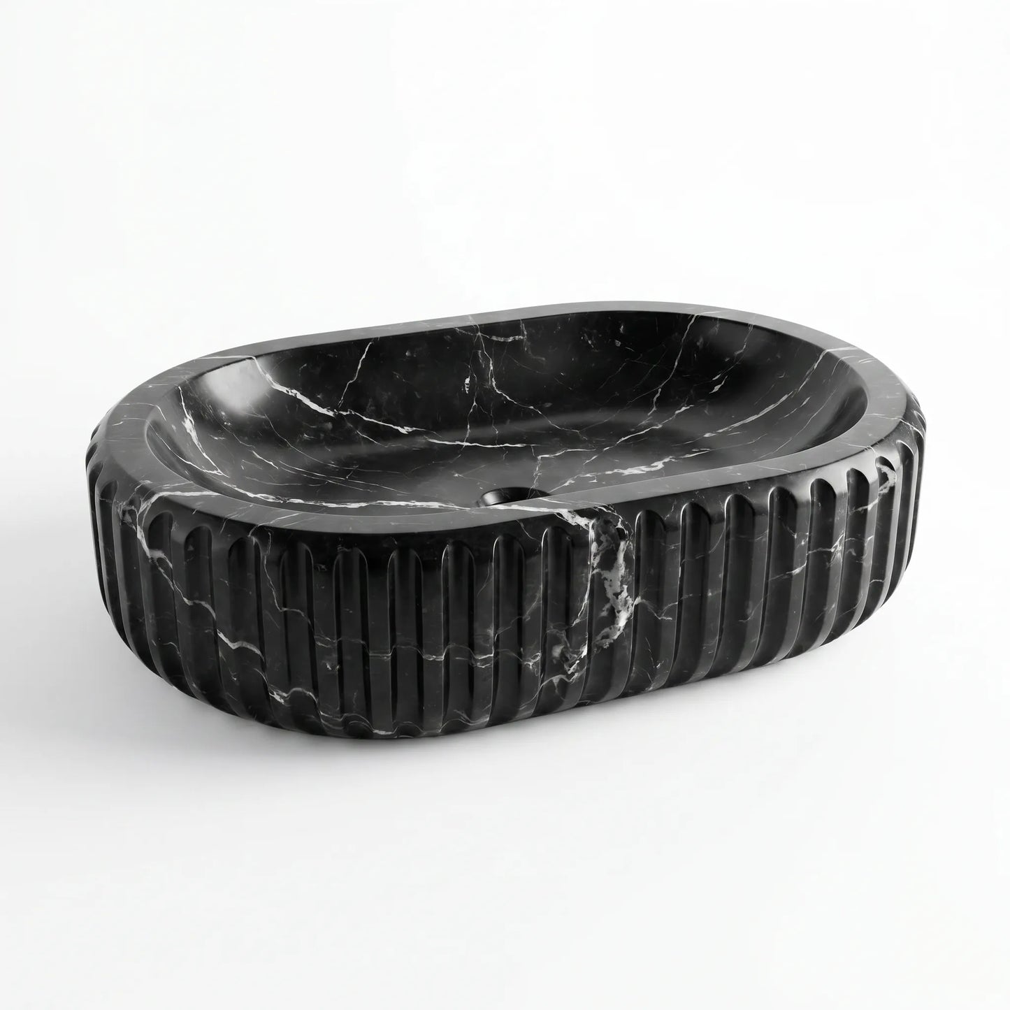 RMD-125 Round Nero Marquina Vessel Sink Basin