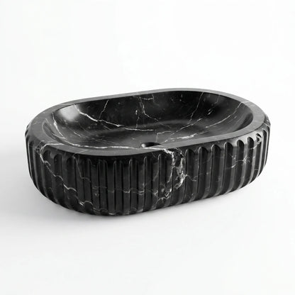 RMD-125 Round Nero Marquina Vessel Sink Basin