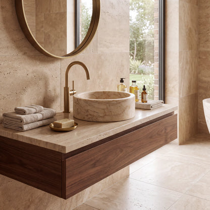 RMD-126 Round Calacatta Gold Vessel Sink Basin