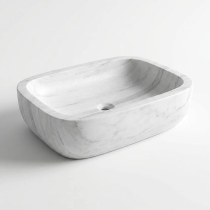 RMD-127 Round Carrara White Vessel Sink Basin