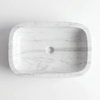 RMD-127 Round Carrara White Vessel Sink Basin