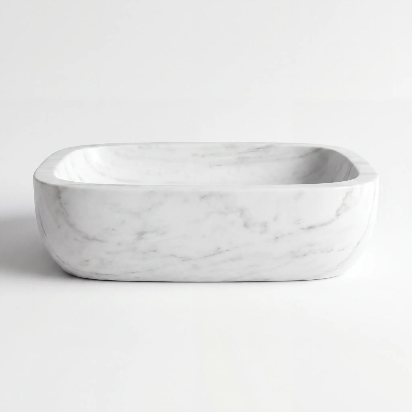 RMD-127 Round Carrara White Vessel Sink Basin