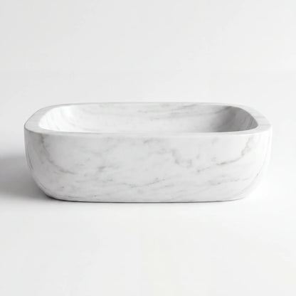 RMD-127 Round Carrara White Vessel Sink Basin