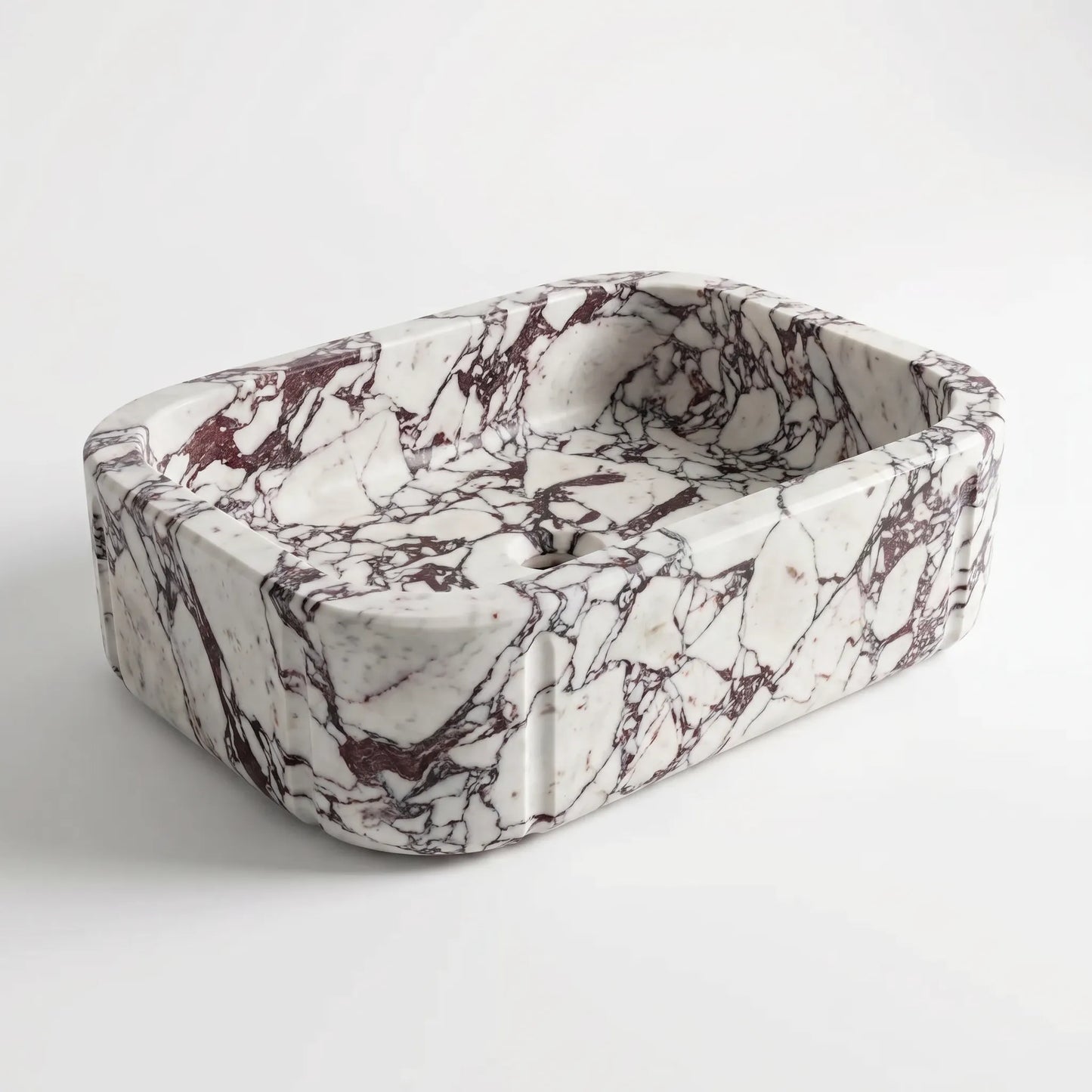 RMD-128  Square calacatta viola Vessel Sink Basin