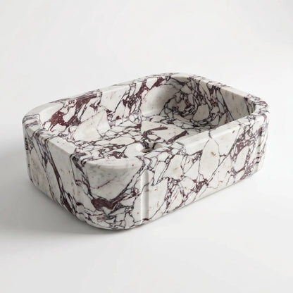 RMD-128  Square calacatta viola Vessel Sink Basin