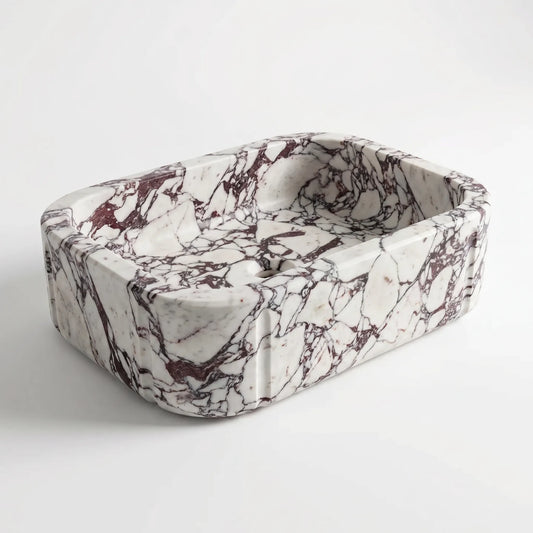 RMD-128  Square calacatta viola Vessel Sink Basin