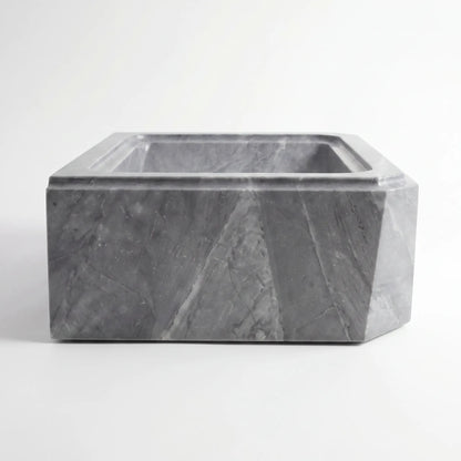 RMD-130 Round Grey Marble Vessel Sink Basin