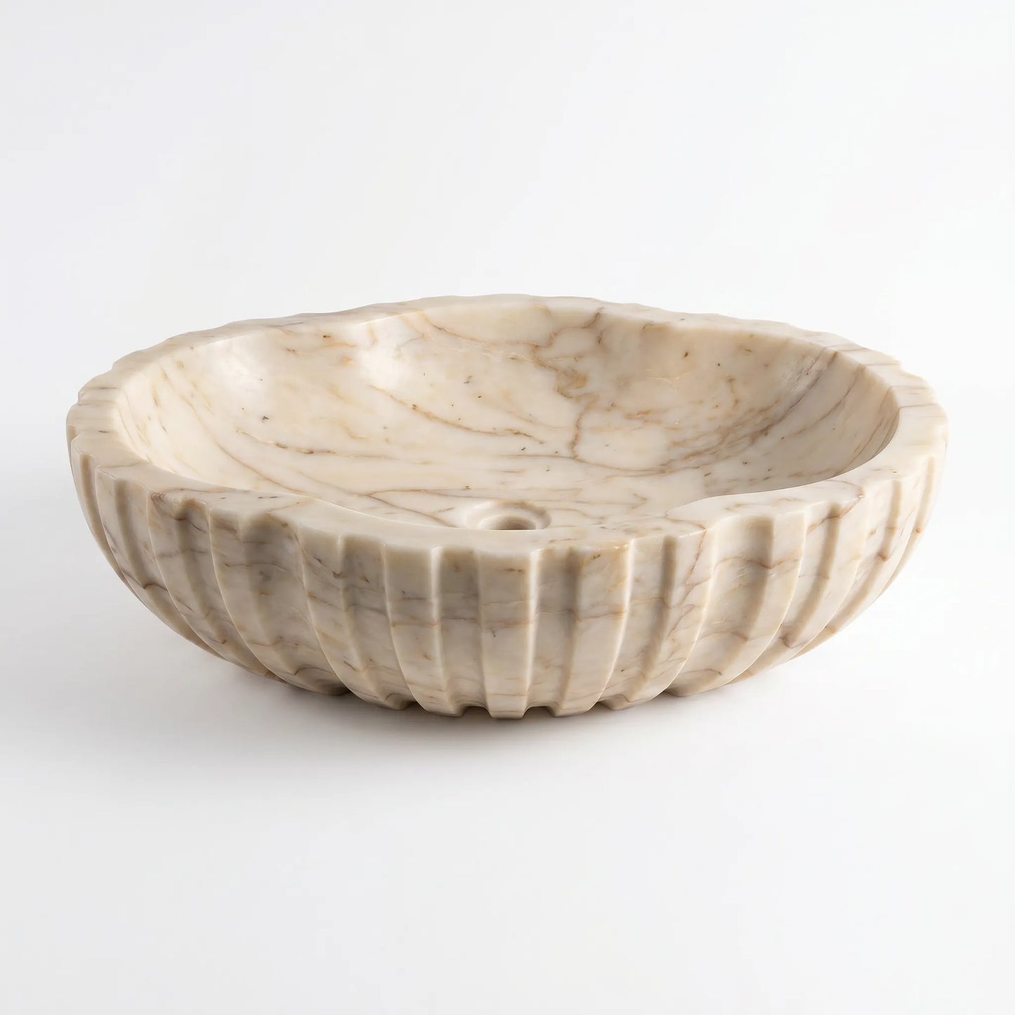 RMD-132 Round Calacatta Gold Vessel Sink Basin