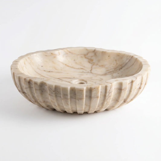 RMD-132 Round Calacatta Gold Vessel Sink Basin