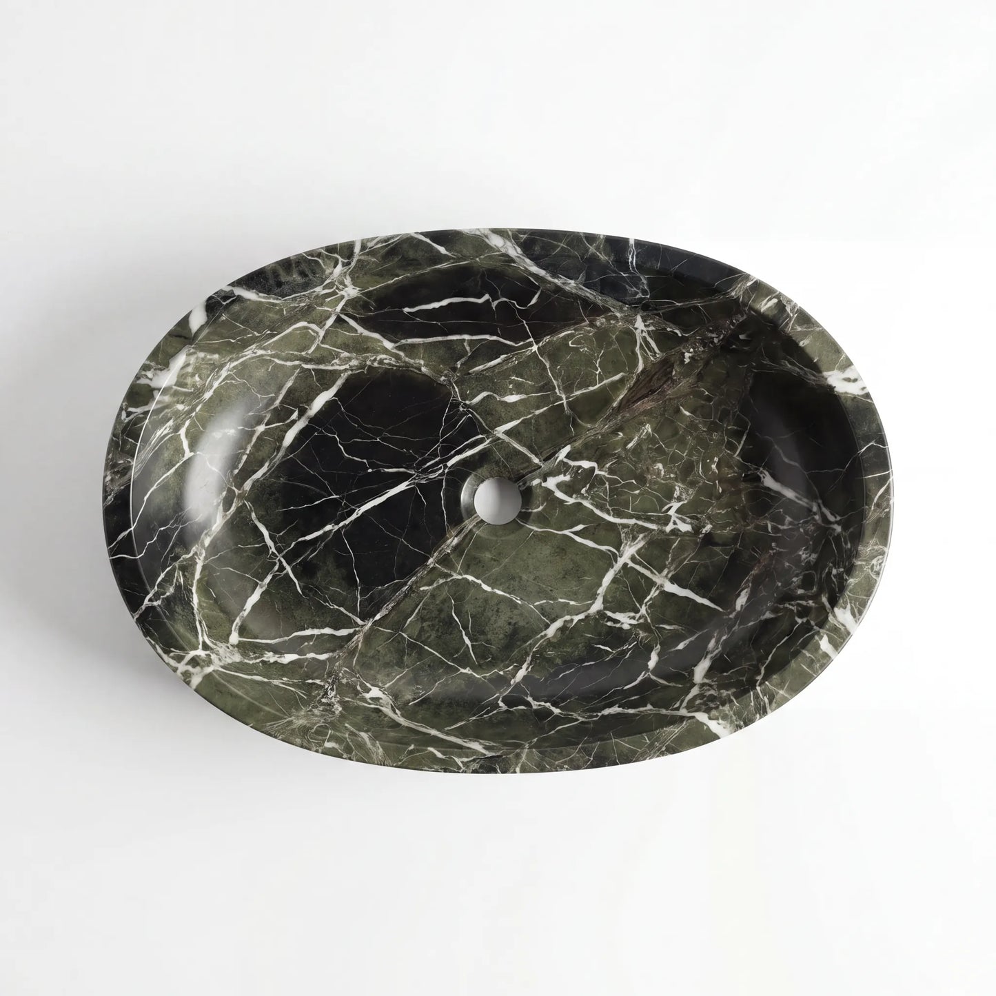 RMD-133 Round Green Marble Vessel Sink Basin